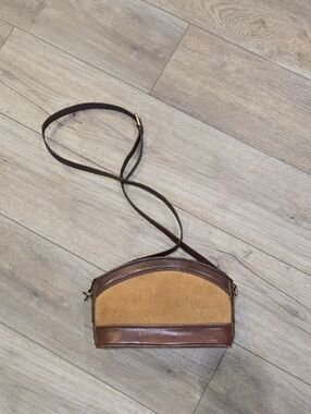 Retro 90's Ralphcore Classic Brown Suede/Leather Crossbody Bag